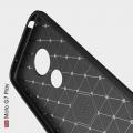Carbon Fibre Силиконовый матовый бампер чехол для Motorola Moto G7 Play Черный