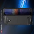 Carbon Fibre Силиконовый матовый бампер чехол для Nokia 2.2 Черный