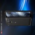 Carbon Fibre Силиконовый матовый бампер чехол для Nokia 4.2 Черный