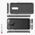 Carbon Fibre Силиконовый матовый бампер чехол для OnePlus 8 Синий