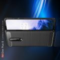 Carbon Fibre Силиконовый матовый бампер чехол для OnePlus 8 Черный