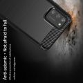 Carbon Fibre Силиконовый матовый бампер чехол для Samsung Galaxy A02s Черный