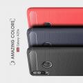Carbon Fibre Силиконовый матовый бампер чехол для Samsung Galaxy A20s Красный