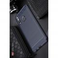 Carbon Fibre Силиконовый матовый бампер чехол для Samsung Galaxy A20s Черный