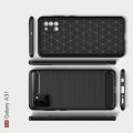 Carbon Fibre Силиконовый матовый бампер чехол для Samsung Galaxy A31 Черный