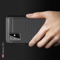 Carbon Fibre Силиконовый матовый бампер чехол для Samsung Galaxy A51 Черный