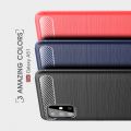 Carbon Fibre Силиконовый матовый бампер чехол для Samsung Galaxy A51 Красный