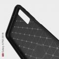 Carbon Fibre Силиконовый матовый бампер чехол для Samsung Galaxy A7 2018 SM-A750 Черный