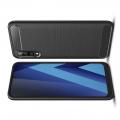 Carbon Fibre Силиконовый матовый бампер чехол для Samsung Galaxy A70 Черный