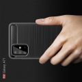 Carbon Fibre Силиконовый матовый бампер чехол для Samsung Galaxy A71 Черный