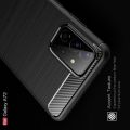 Carbon Fibre Силиконовый матовый бампер чехол для Samsung Galaxy A72 Красный