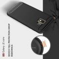 Carbon Fibre Силиконовый матовый бампер чехол для Samsung Galaxy J2 Core (2020) Черный