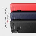 Carbon Fibre Силиконовый матовый бампер чехол для Samsung Galaxy M31 Красный
