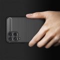 Carbon Fibre Силиконовый матовый бампер чехол для Samsung Galaxy M32 Черный
