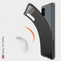 Carbon Fibre Силиконовый матовый бампер чехол для Samsung Galaxy Note 10 Lite Черный