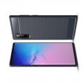 Carbon Fibre Силиконовый матовый бампер чехол для Samsung Galaxy Note 10 Синий