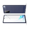 Carbon Fibre Силиконовый матовый бампер чехол для Samsung Galaxy Note 20 Синий