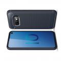Carbon Fibre Силиконовый матовый бампер чехол для Samsung Galaxy S10e Синий