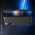 Carbon Fibre Силиконовый матовый бампер чехол для Sony Xperia 2 Черный