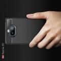 Carbon Fibre Силиконовый матовый бампер чехол для Sony Xperia 20 Черный