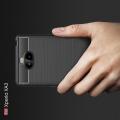 Carbon Fibre Силиконовый матовый бампер чехол для Sony Xperia 10 Черный