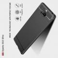 Carbon Fibre Силиконовый матовый бампер чехол для Sony Xperia 10 Plus Черный