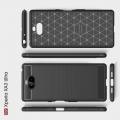 Carbon Fibre Силиконовый матовый бампер чехол для Sony Xperia 10 Plus Черный