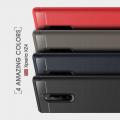 Carbon Fibre Силиконовый матовый бампер чехол для Sony Xperia 1 Черный
