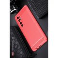 Carbon Fibre Силиконовый матовый бампер чехол для Xiaomi Mi Note 10 Lite Красный
