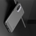 Carbon Fibre Силиконовый матовый бампер чехол для Xiaomi POCO F3 Черный
