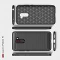 Carbon Fibre Силиконовый матовый бампер чехол для Xiaomi Pocophone F1 Черный