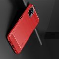 Carbon Fibre Силиконовый матовый бампер чехол для Xiaomi Redmi Note 10 Красный