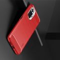Carbon Fibre Силиконовый матовый бампер чехол для Xiaomi Redmi Note 10 Pro Красный