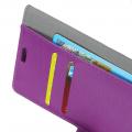 Чехол Книжка из Гладкой Искусственной Кожи для Alcatel 7 с Кошельком для Карты Фиолетовый