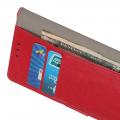 Чехол Книжка из Гладкой Искусственной Кожи для Nokia 1 Plus с Кошельком для Карты Красный