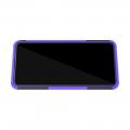 Двухкомпонентный Противоскользящий Гибридный Противоударный Чехол для Asus Zenfone 6 ZS630KL с Подставкой Фиолетовый