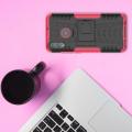 Двухкомпонентный Противоскользящий Гибридный Противоударный Чехол для Huawei Honor 10 Lite с Подставкой Розовый