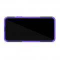 Двухкомпонентный Противоскользящий Гибридный Противоударный Чехол для Huawei Honor 20 Pro с Подставкой Фиолетовый