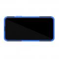 Двухкомпонентный Противоскользящий Гибридный Противоударный Чехол для Huawei Honor 20 Pro с Подставкой Синий