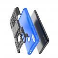 Двухкомпонентный Противоскользящий Гибридный Противоударный Чехол для Huawei Honor 8C с Подставкой Синий