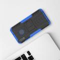 Двухкомпонентный Противоскользящий Гибридный Противоударный Чехол для Huawei Honor 8X с Подставкой Синий
