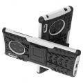 Двухкомпонентный Противоскользящий Гибридный Противоударный Чехол для Huawei Mate 30 Pro с Подставкой Белый / Черный