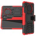 Двухкомпонентный Противоскользящий Гибридный Противоударный Чехол для Huawei Mate 30 с Подставкой Красный / Черный
