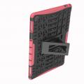 Двухкомпонентный Противоскользящий Гибридный Противоударный Чехол для Huawei Mediapad M5 Lite 10 с Подставкой Розовый