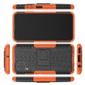 Двухкомпонентный Противоскользящий Гибридный Противоударный Чехол для Huawei P40 Lite с Подставкой Оранжевый