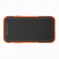 Двухкомпонентный Противоскользящий Гибридный Противоударный Чехол для iPhone XR с Подставкой Оранжевый