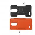 Двухкомпонентный Противоскользящий Гибридный Противоударный Чехол для LG K11 с Подставкой Оранжевый