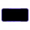 Двухкомпонентный Противоскользящий Гибридный Противоударный Чехол для LG Q60 с Подставкой Фиолетовый