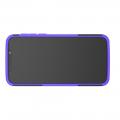 Двухкомпонентный Противоскользящий Гибридный Противоударный Чехол для Motorola Moto G7 Play с Подставкой Фиолетовый