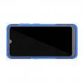 Двухкомпонентный Противоскользящий Гибридный Противоударный Чехол для Nokia 3.2 с Подставкой Синий